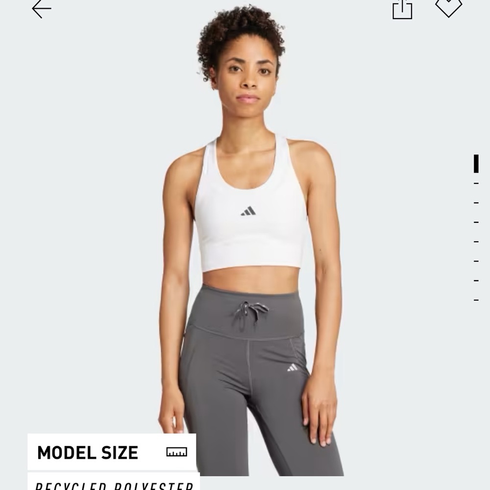 Adidas White Sports Bra